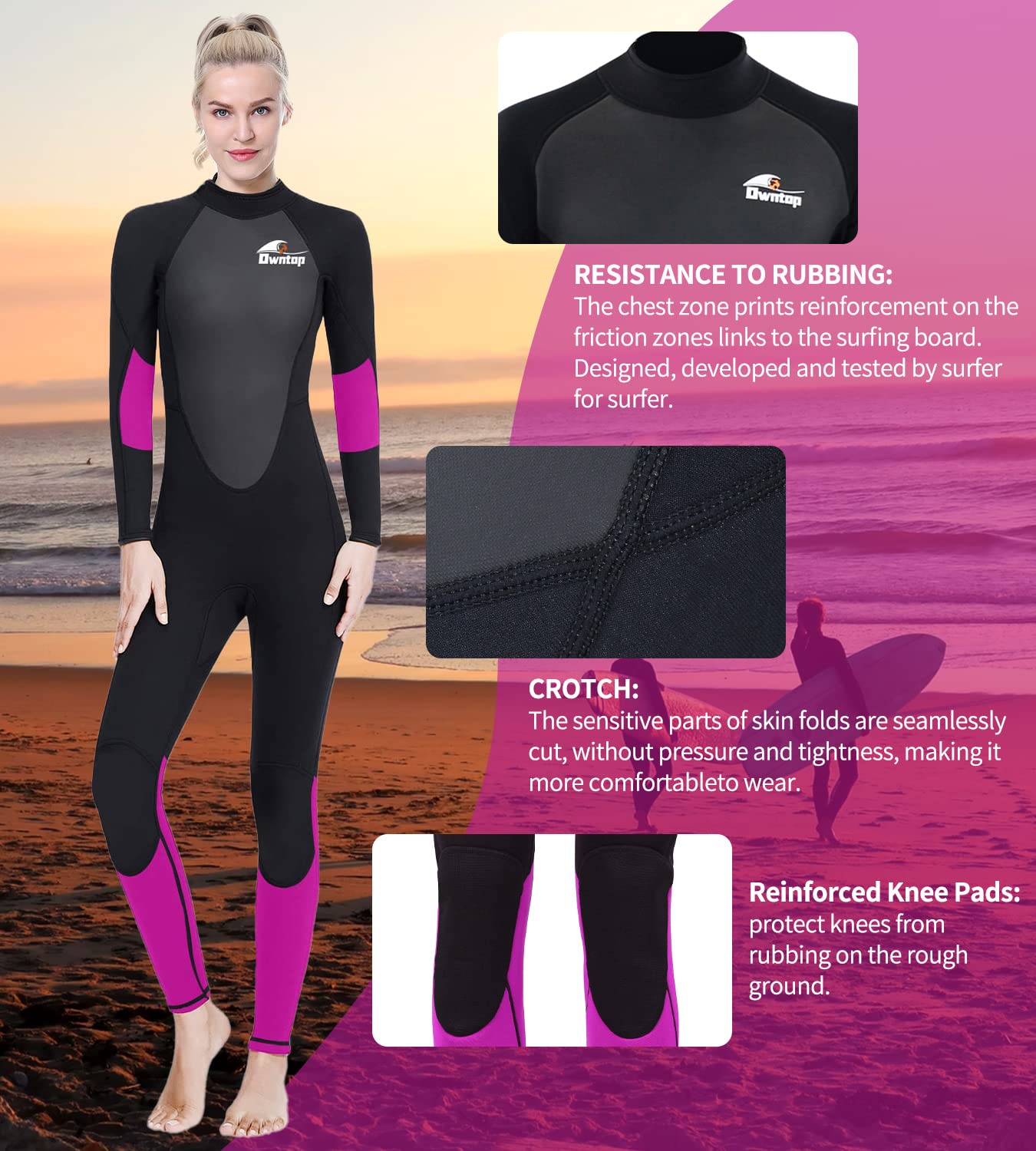 Amazon | レディース ウェットスーツ フルスーツ 3mm ストレッチ