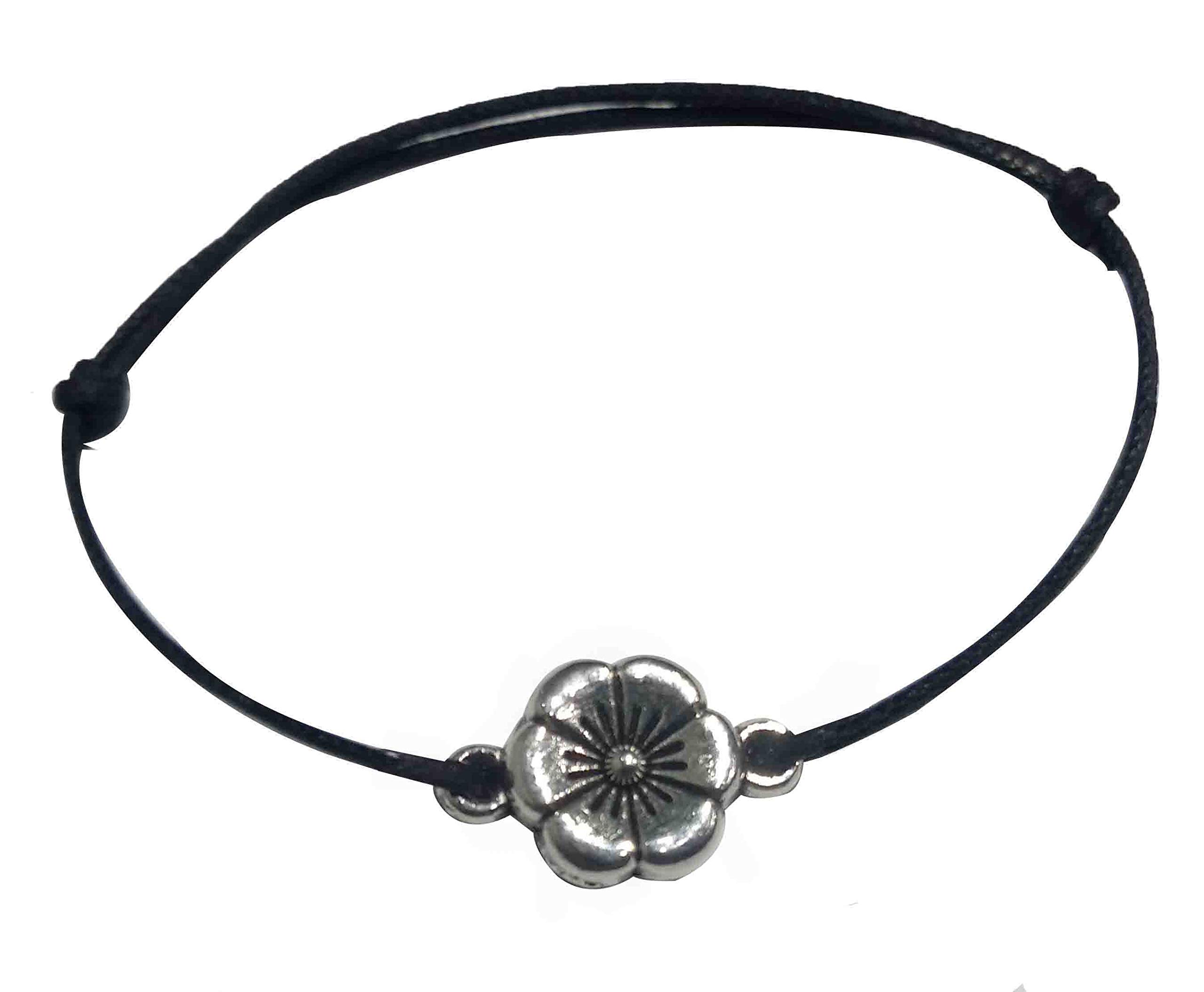 GURJARI JEWELLERS Adjustable Black Thread Anklet with Flower Oxidised Beads for Girls/nazariya anklet (B08153G3FK) Amazon Price History, Amazon Price Tracker
