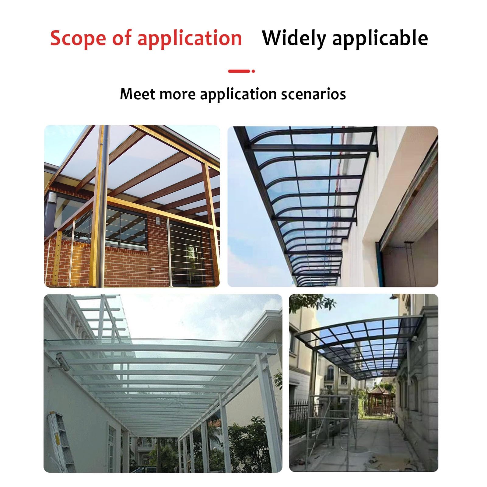 Polycarbonatplatten, die wasserdicht, sonnenbeständig und UV-beständig sind, transparente Kunststoffplatten, mit hoher Schlagfestigkeit, geeignet für Fensterbänke, Balkone und Veranden. ( Size : 100*2