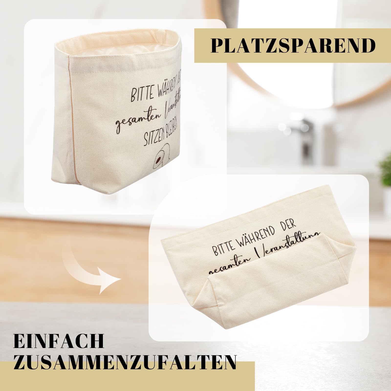 LOMUG Toilettenpapier Aufbewahrung - 2 Stück WC Organizer Mit Lustigen Sprüchen