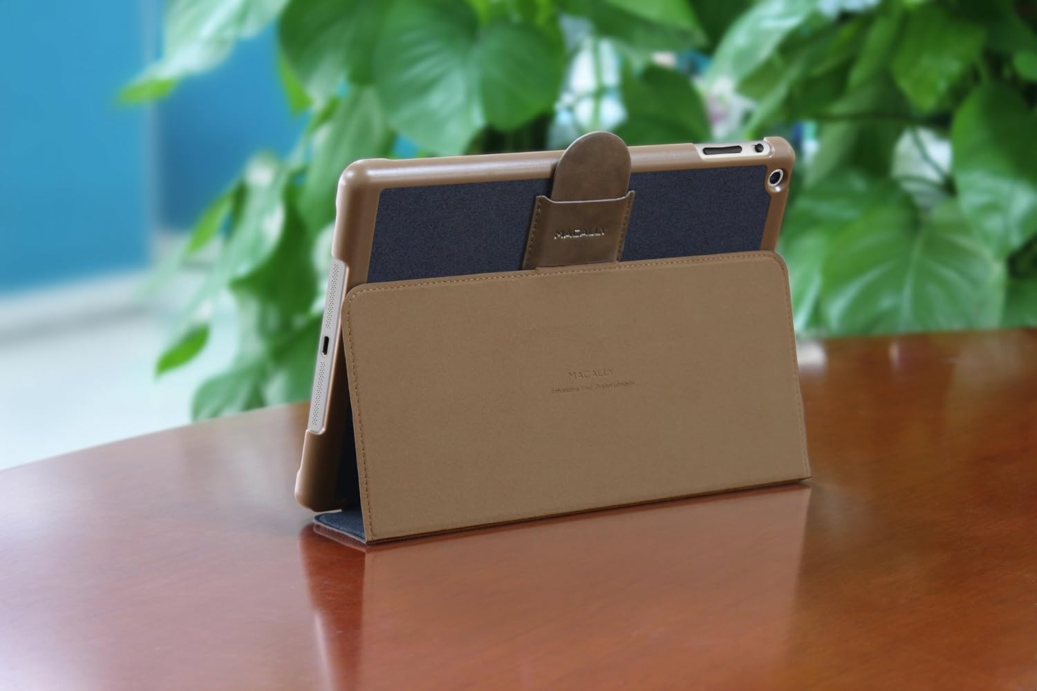 Macally Bookstand, Case with Stand Function for iPad Air (Blue) 18025