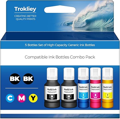 Compatible con botellas de repuesto de tinta EPT502 ET-2850 ET-3760 ET-3850 (paquete de 5) repuesto para ET 2850 ET 3850 ET-4850 ET-2760 ET3760 2850