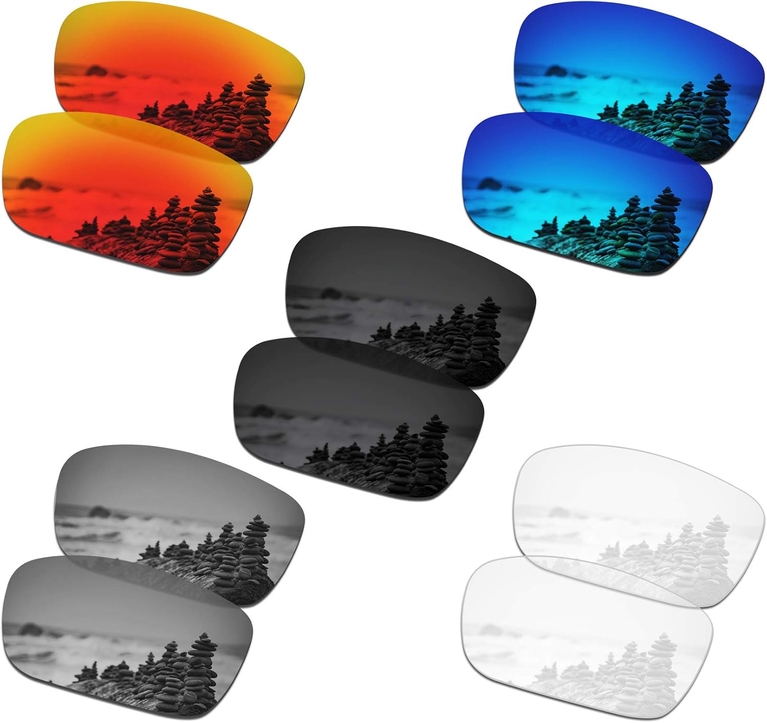 SmartVLT Set of 5 Men's Replacement Lenses for Oakley Drop Point OO9367 Sunglass Combo Pack S01