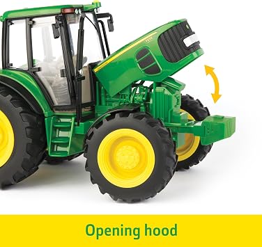 Tomy Big Farm John Deere 7430 Tractor w/J&M Grain Cart, 1:16 Scale, Lights & Sounds, Pivoting Auger, Opening Chute, Durable Indoor/Outdoor Toy, Ages 3+