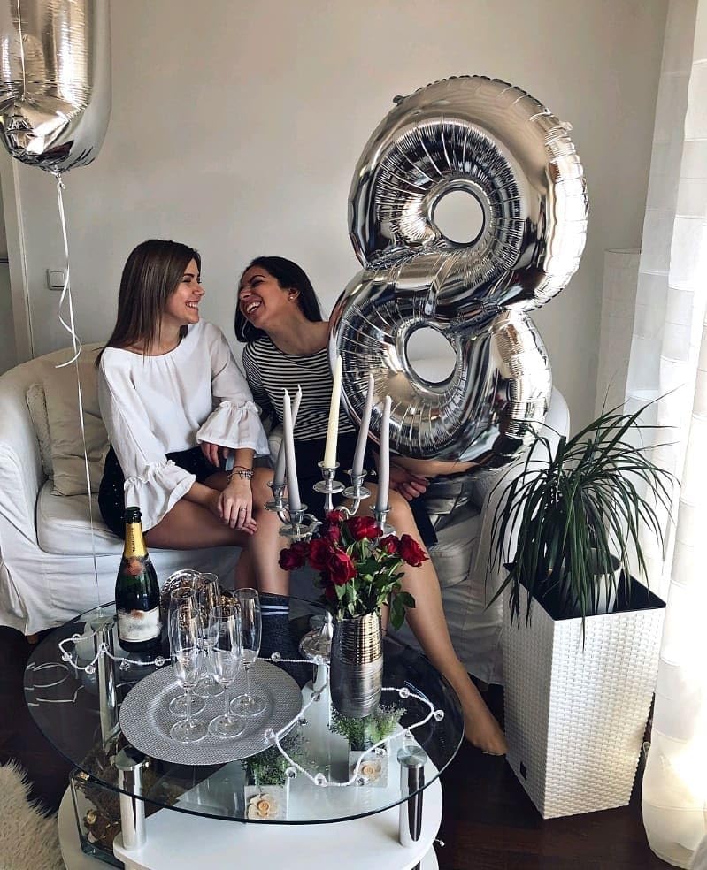 Image of Number Balloons Silver 5 Balloon 40 inch for 5th Birthday Party Decorations | Saturated Color, Large 40 inch, With Straw & Hanging Hole, For Back-To-School Season, Anniversary, Christmas, New Year