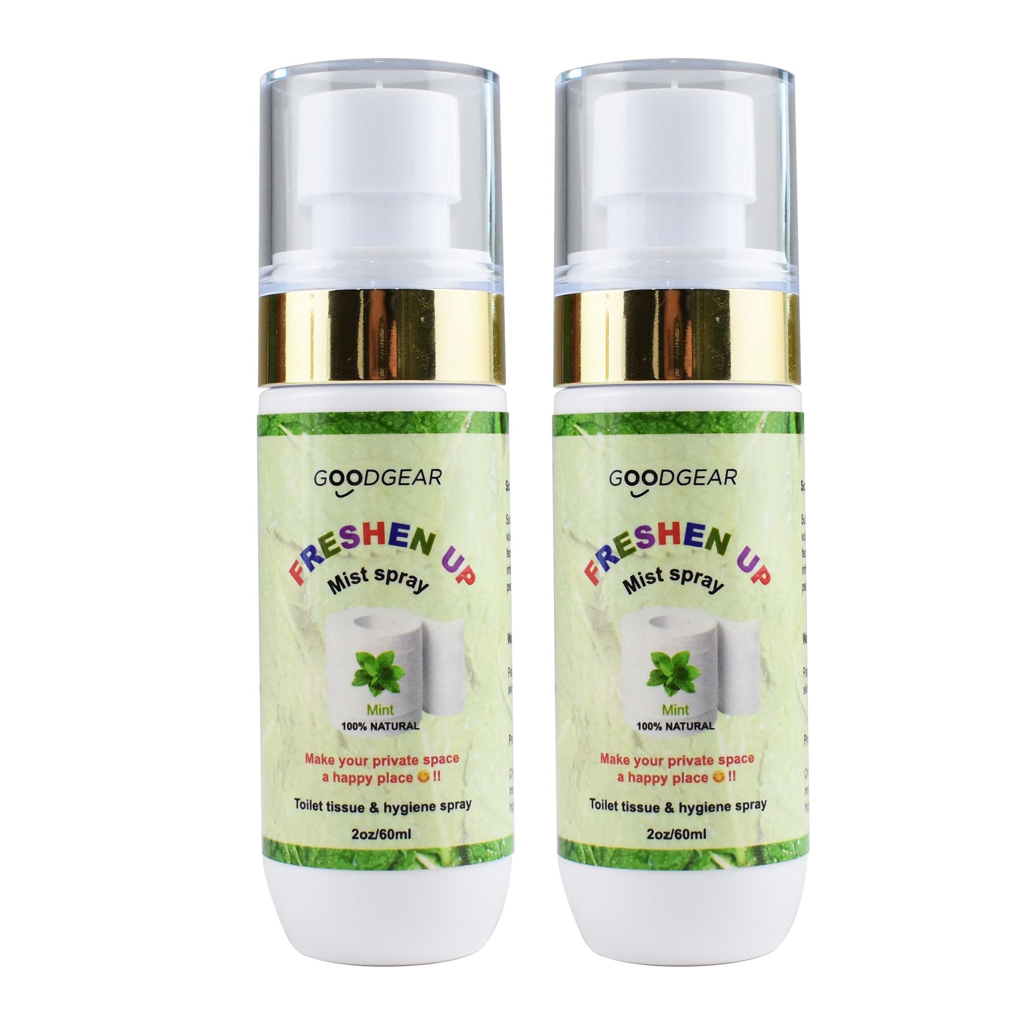 Goodgear personal and intimate hygiene spray| toilet paper spray| eco friendly flushable wipe(Mint)