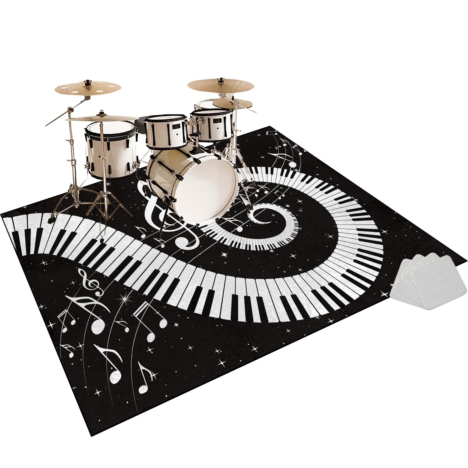 Elektrisches Schlagzeug Teppich, rutschfeste Trommel Teppiche, Drum Teppich, Professionelles Rechteckiges Elektronisches Jazz Schlagzeug Kit, Schallschutzteppich für Studio, Wohnung 230 x 180 cm