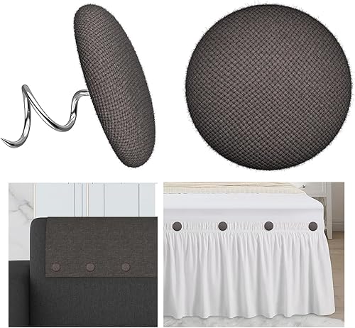 Vista 26 de 24 tachuelas de tapicería, alfileres de techo cubiertos de tela, botones giratorios para sofá, soportes de sillón, fundas para reposabrazos, faldas