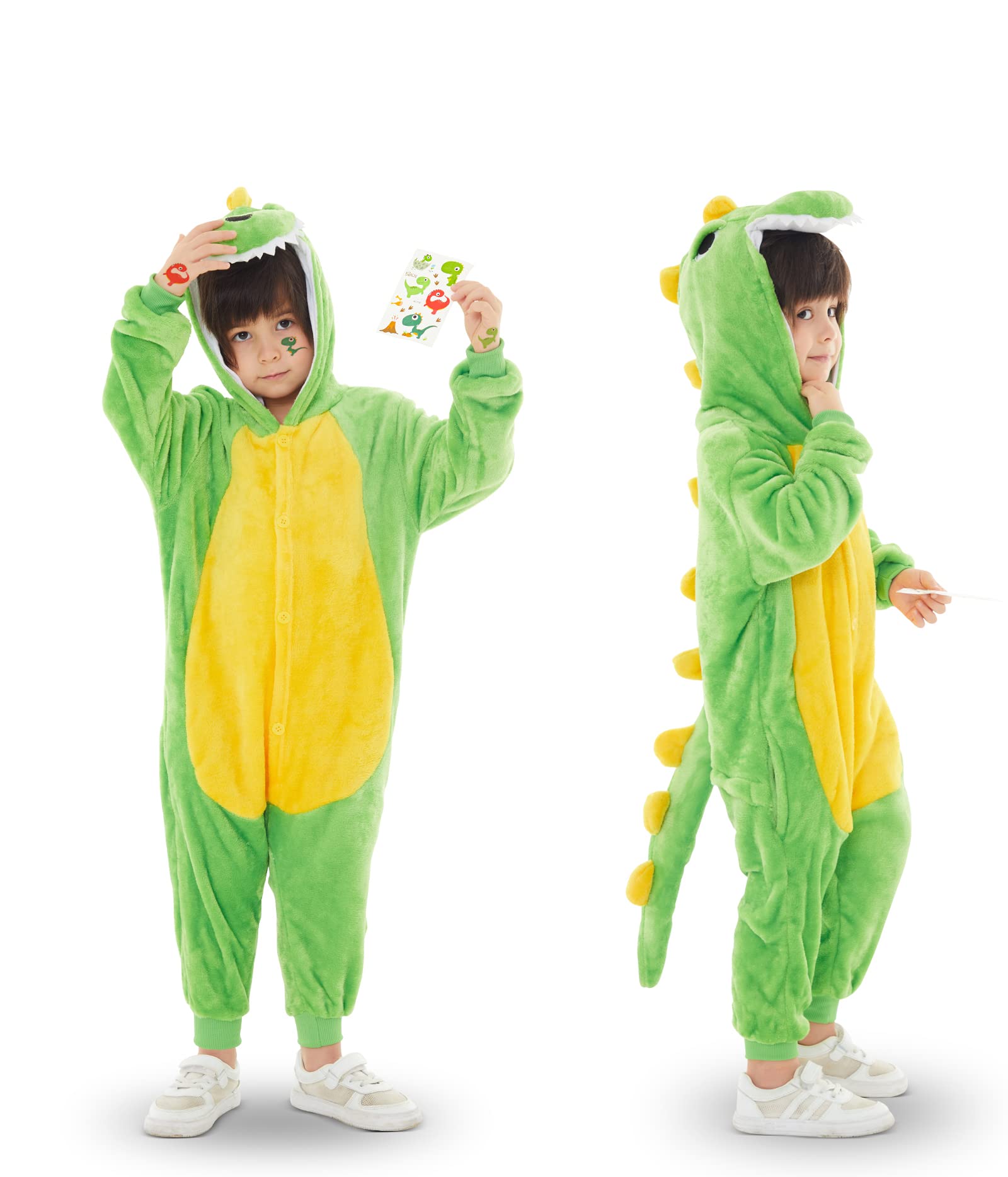 Herenear Costumes Disfraz Dinosaurio, Disfraz de Dinosaurio Bebé, Disfraz Dinosaurio Niño y Niña 3 4 10 Años, Carnaval Costumes Dinosaurio para Infantil Fiesta