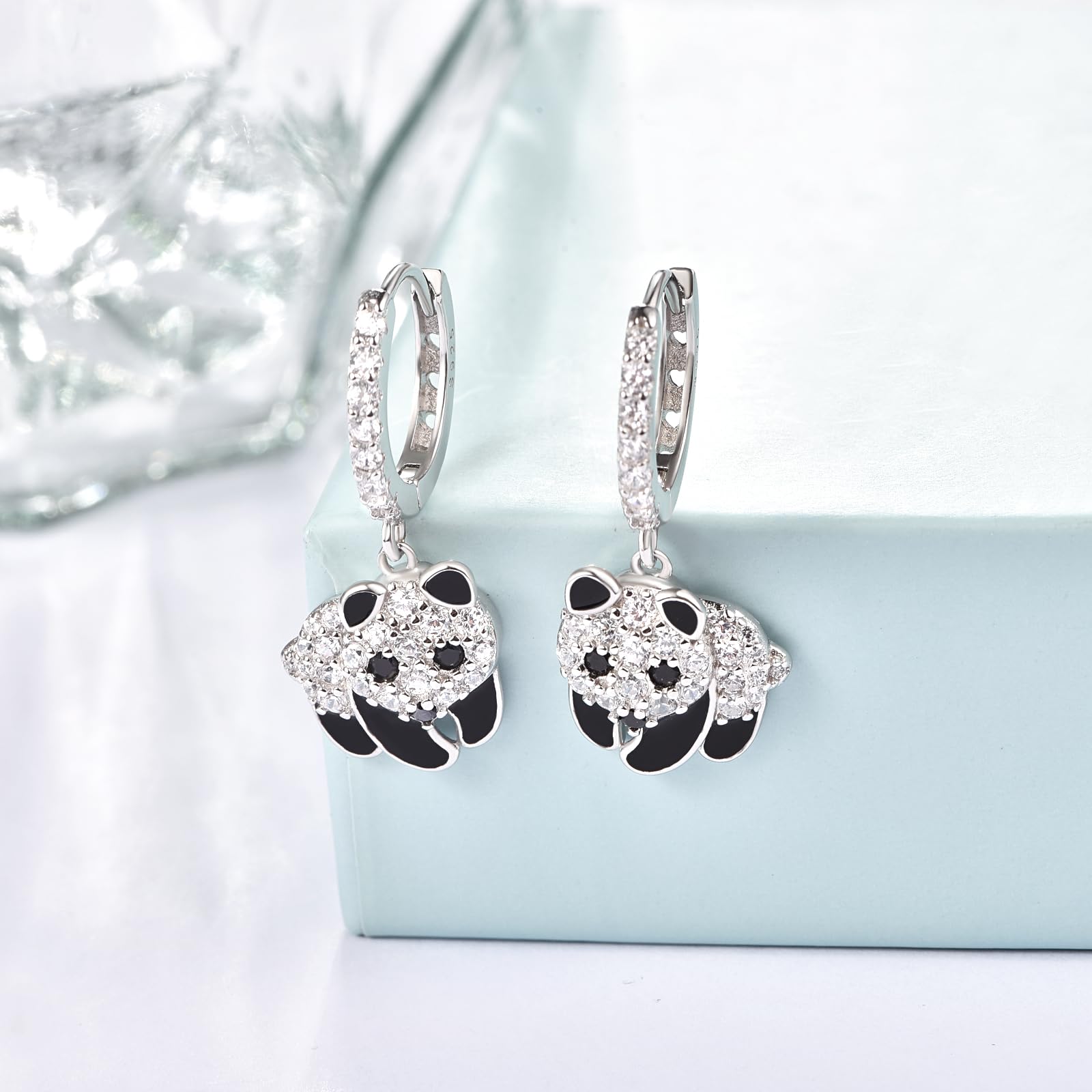 Ohrhänger 925er Sterlingsilber für Damen Elefanten/Schildkröten/Libelle/Panda/Schmetterlings/Einhorn/Fuchs/Schläger/Koala/Waschbär/Faultier Ohrringe für Mädchen