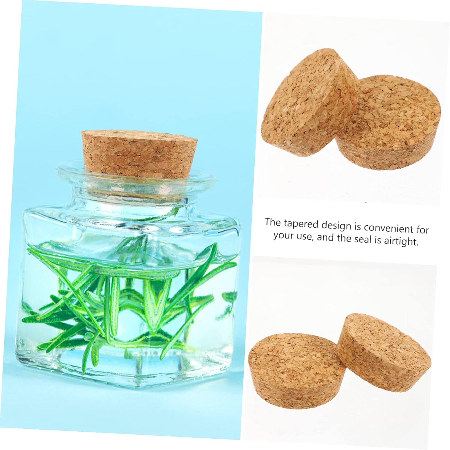 Bottle Cork Stoppers Cone Shaped 20pcs Wood for Wine Bottles