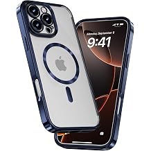 COOLQO Magnetic for iPhone 16 Pro Max Case, Electroplating Cover, Blue