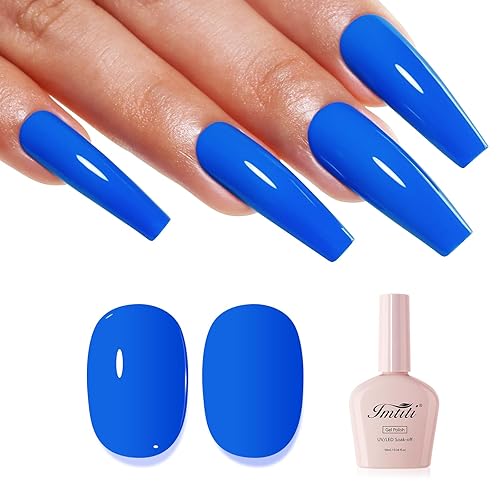 Imtiti Blue Gel Nail Polish, Electric Blue Nail Gel Polish