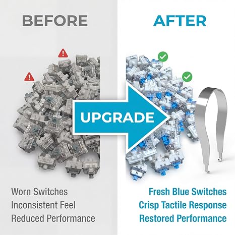 26 Pcs Mechanical Keyboard Switches Blue Clicky with Key Puller