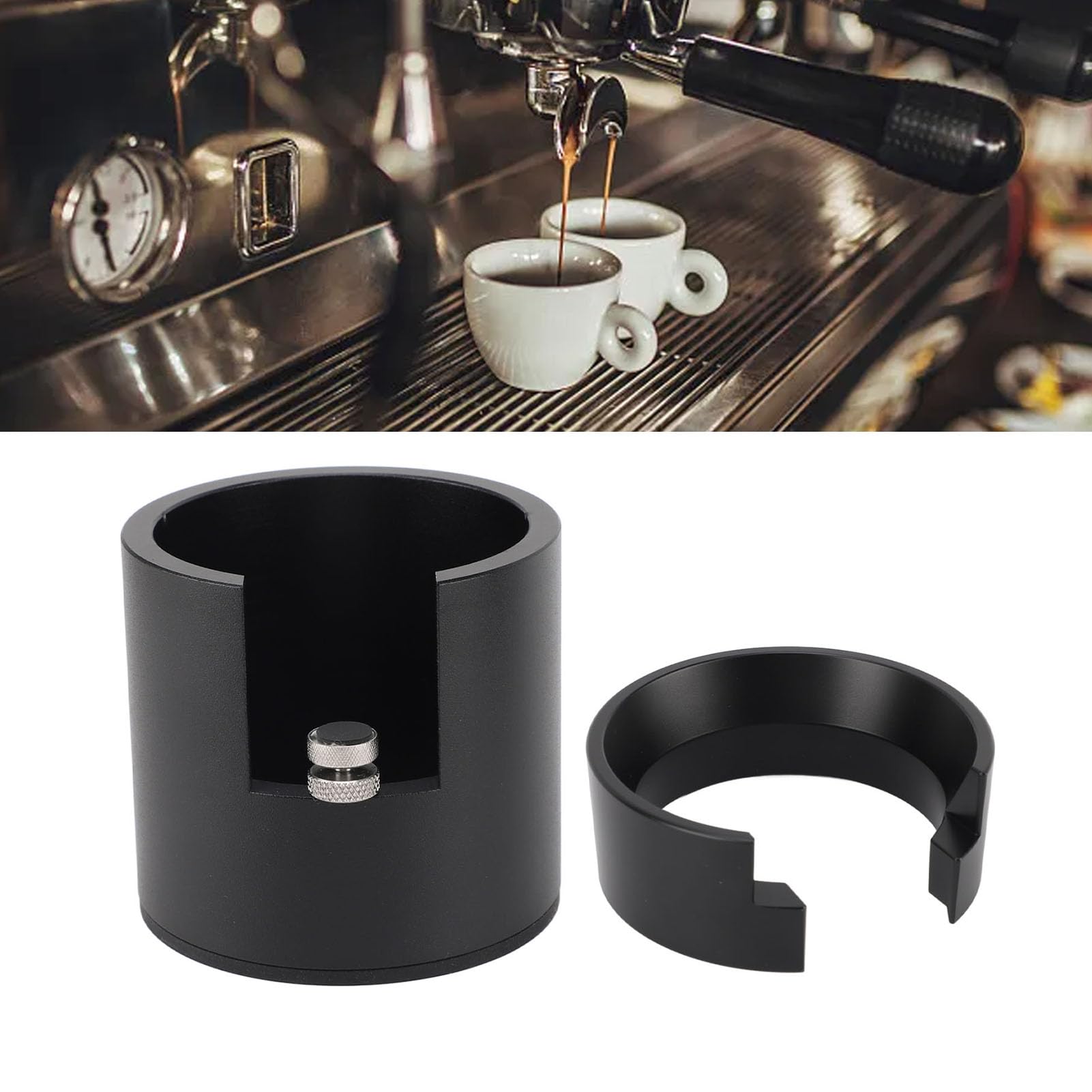 Soporte para Portafiltro de Café de 58mm con Embudo (Plata)