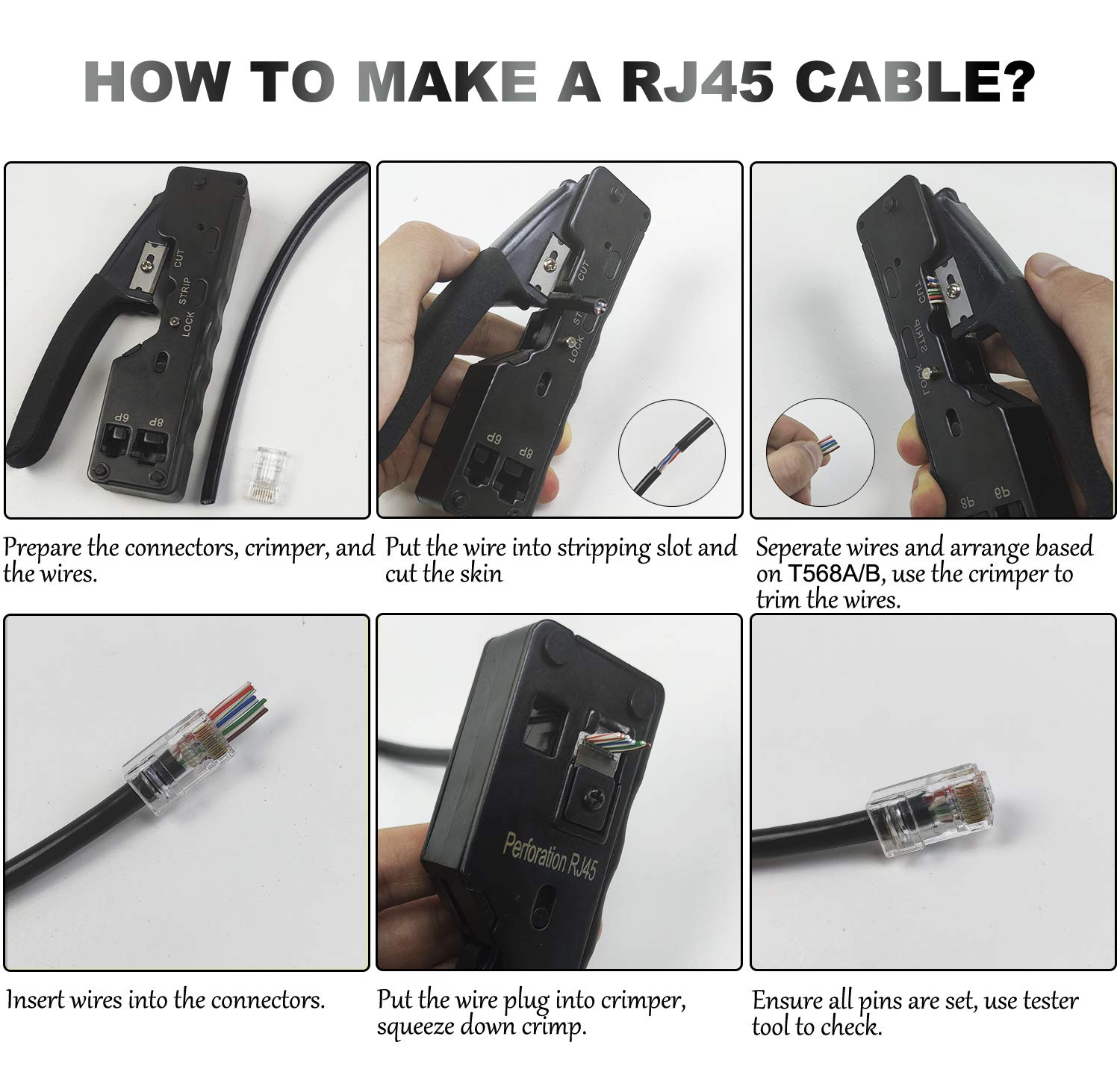 Buy DUEBEL Crimping Tool, Ratcheting Wire Crimper Tool Rj45 Connectors
