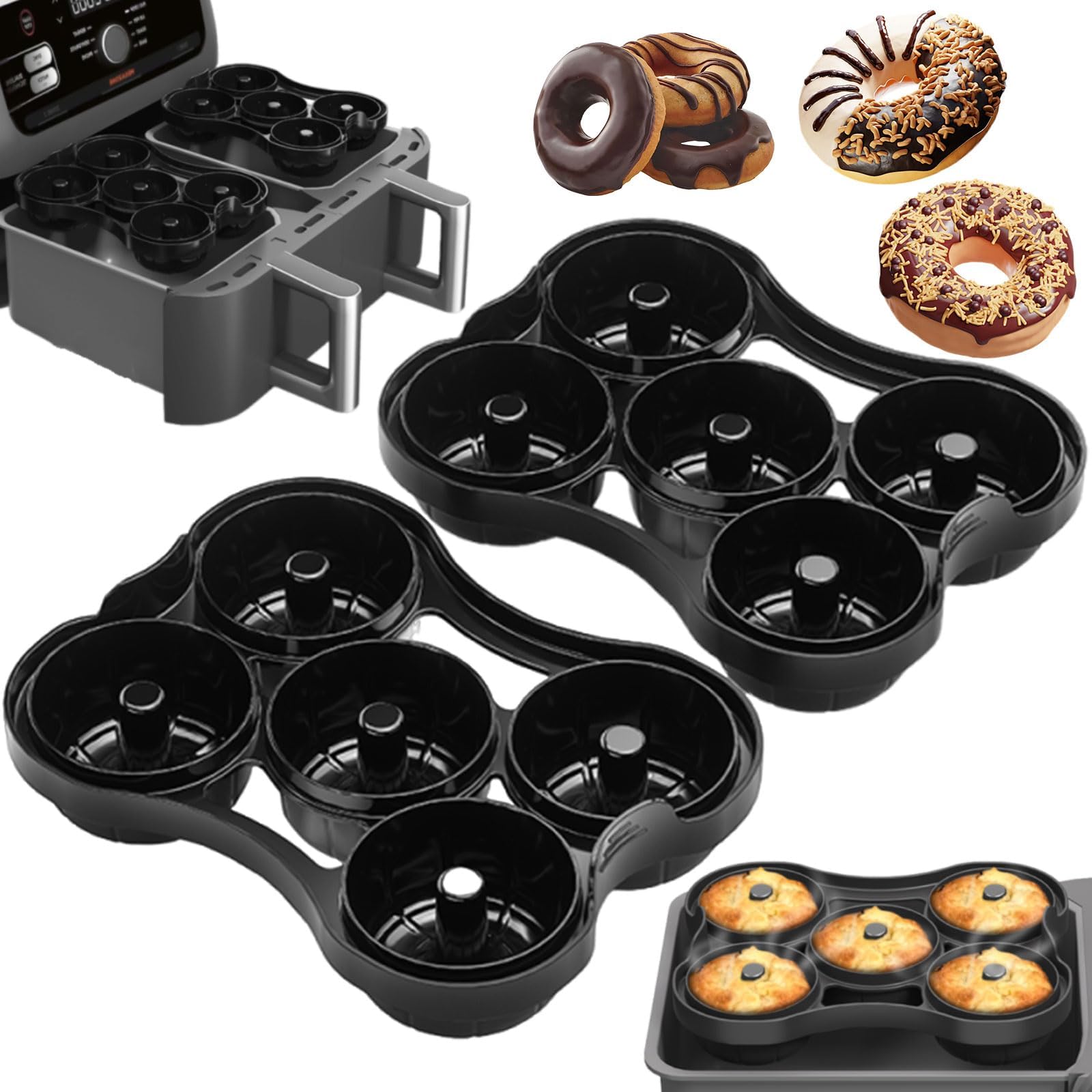 Jual Air Fryer Waffle Mold Silicone Non Stick Pan For Ninja AF300EU AF400EU AF451EU SL400EU Af500de Works With Most Air Fryers I.1337594011