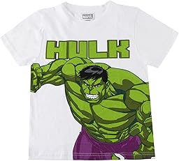 Camiseta Corta Avengers para Niños y Niñas - Camiseta Infantil Marvel Transpirable y Cómoda, Ropa para Verano, Uso Diario y Excursiones