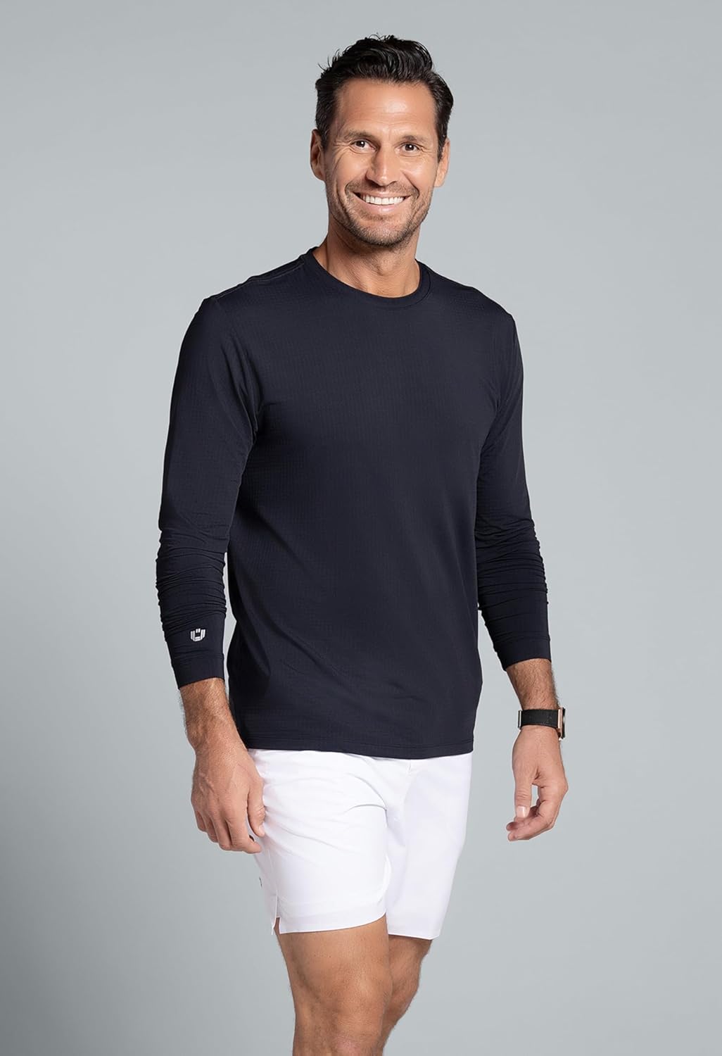 IBKUL Athleisure Wear Sun Protective UPF 50+ Icefil Cooling-Long Sleeve Crewneck T-Shirt (Modern Fit)-93199