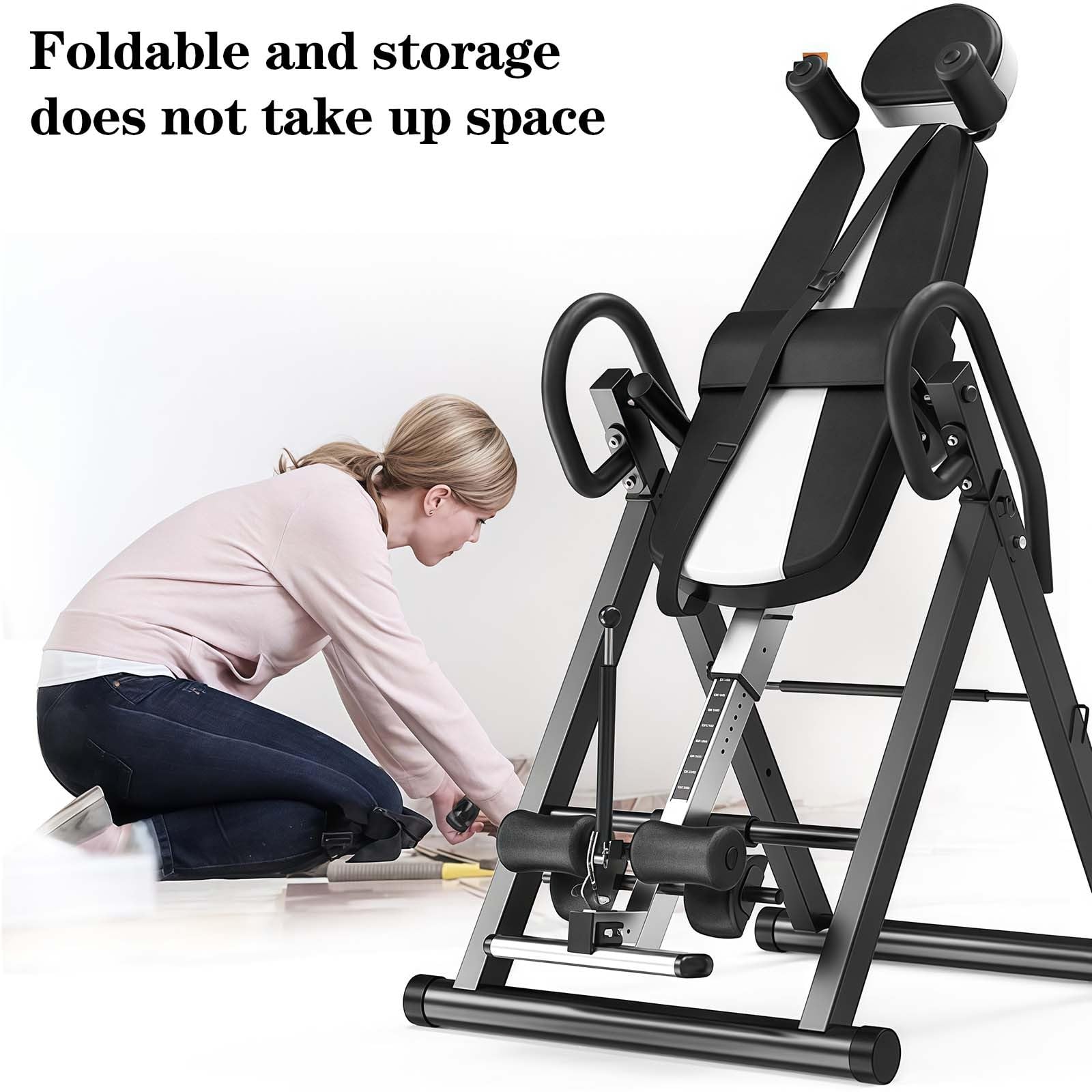 Tavolo a inversione resistente con poggiatesta e cintura protettiva regolabile, macchina per barella posteriore per fitness a inversione e stretching in palestra