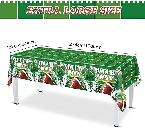 Miniatura 2 de Mantel rectangular de plástico para mesa de fútbol, 3 piezas, para el día del partido, para fiesta de cumpleaños, decoración de fiesta de fútbol,