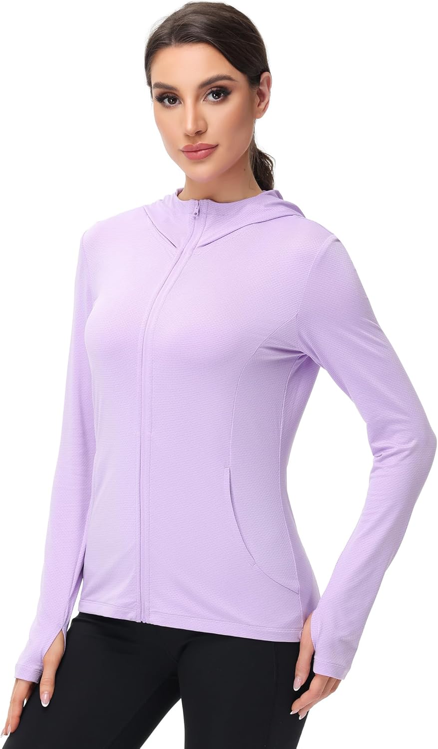 COZZIPLUS Womens UPF 50+ Sun Protection Zip Up Athletic Jacket Long Sleeve Lightweight Jacket Outdoor Performance