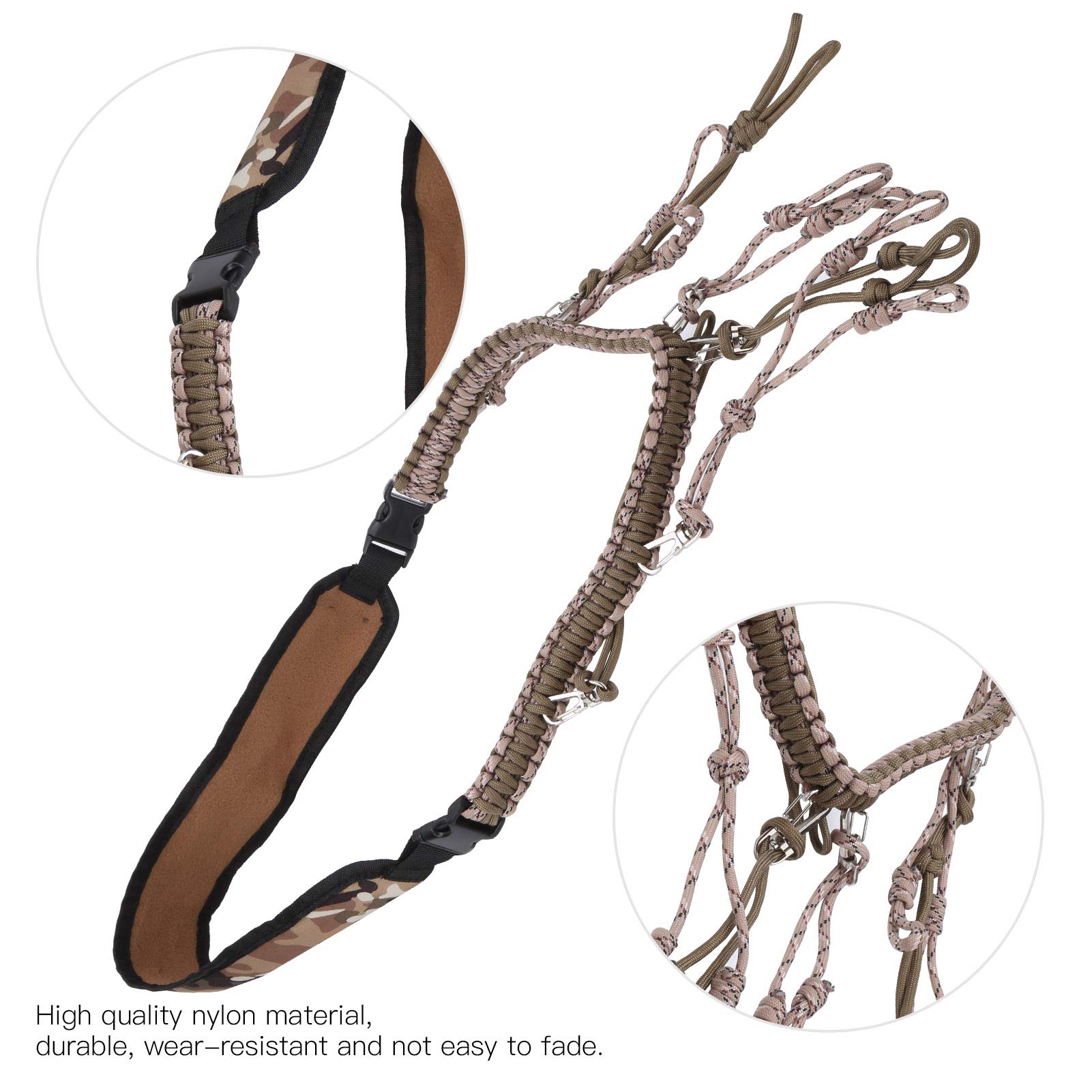 Cordino Con Fischietto Per Caccia Anatre - Paracord Mimetico, 10 Anelli, 55cm - Foto 3