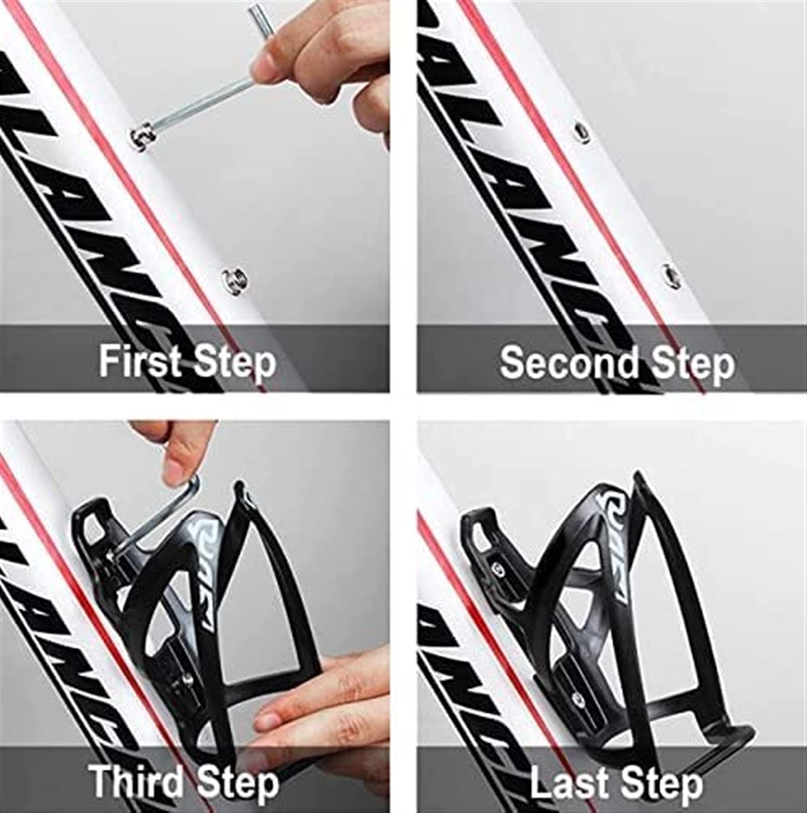 WJJ Fahrradflaschenkäfig, Road Mountainbike, Wasserbecherhalter, Flaschenkäfig, Reitausrüstung Zubehör, Universal-Flaschenkäfig (2 Stück) (Color : Black)