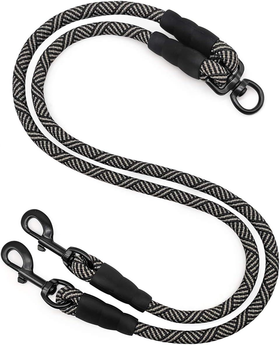 Mycicy Double Dog Leash Coupler, Tandem Leash for Two Dogs