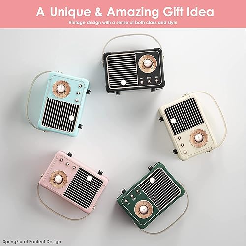 Miniatura 7 de Altavoz Bluetooth retro, altavoz pequeño inalámbrico vintage, llamada manos libres, batería de 400 mA, tarjeta TF, línea auxiliar, altavoz portátil