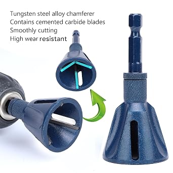 Deburring External Chamfer Tool with Tungsten Steel Blade, Deburring Chamfering Drill Bit, Bolt Thread Repair Tool, for 3mm-20mm, 5mm-25mm