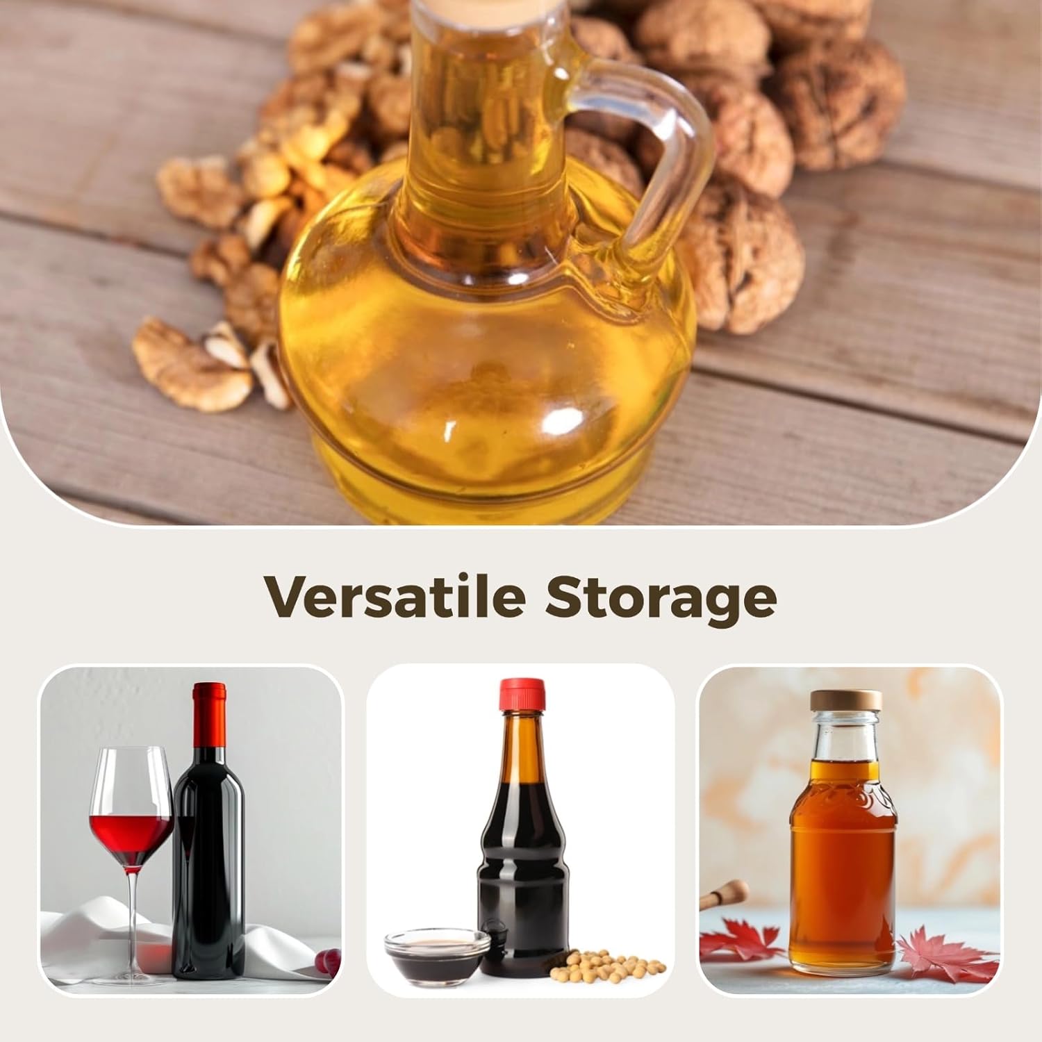24 Pcs Mini Glass Syrup Bottles, 3.4 oz Transparent Glass Jars with Loop Handles & Lids, Small Clear Bottles with Stickers, Markers, and Funnels, Ideal for Syrup, Liquids, Oil, Milk