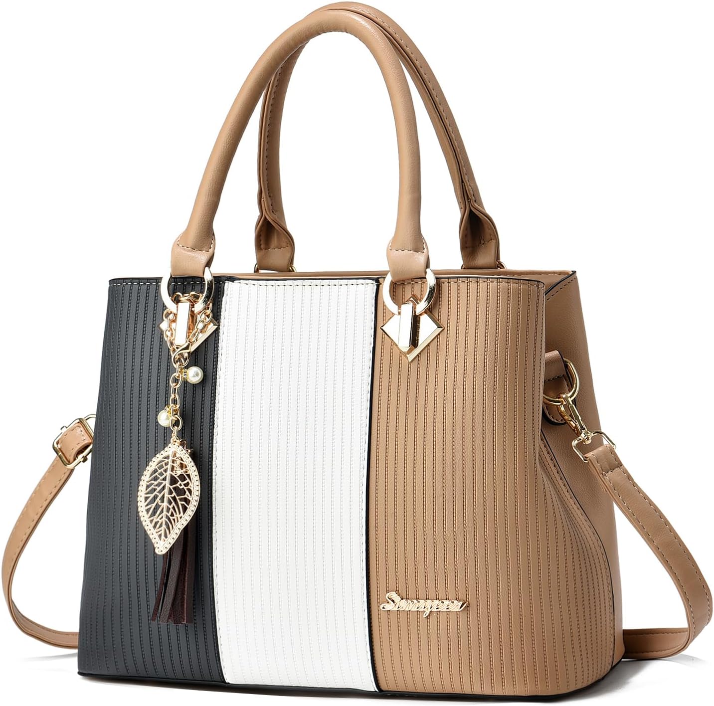 Purses and Handbags for Women Leather Tote Shoulder Bag Medium Satchel Purse Top Handle Bags for Ladies