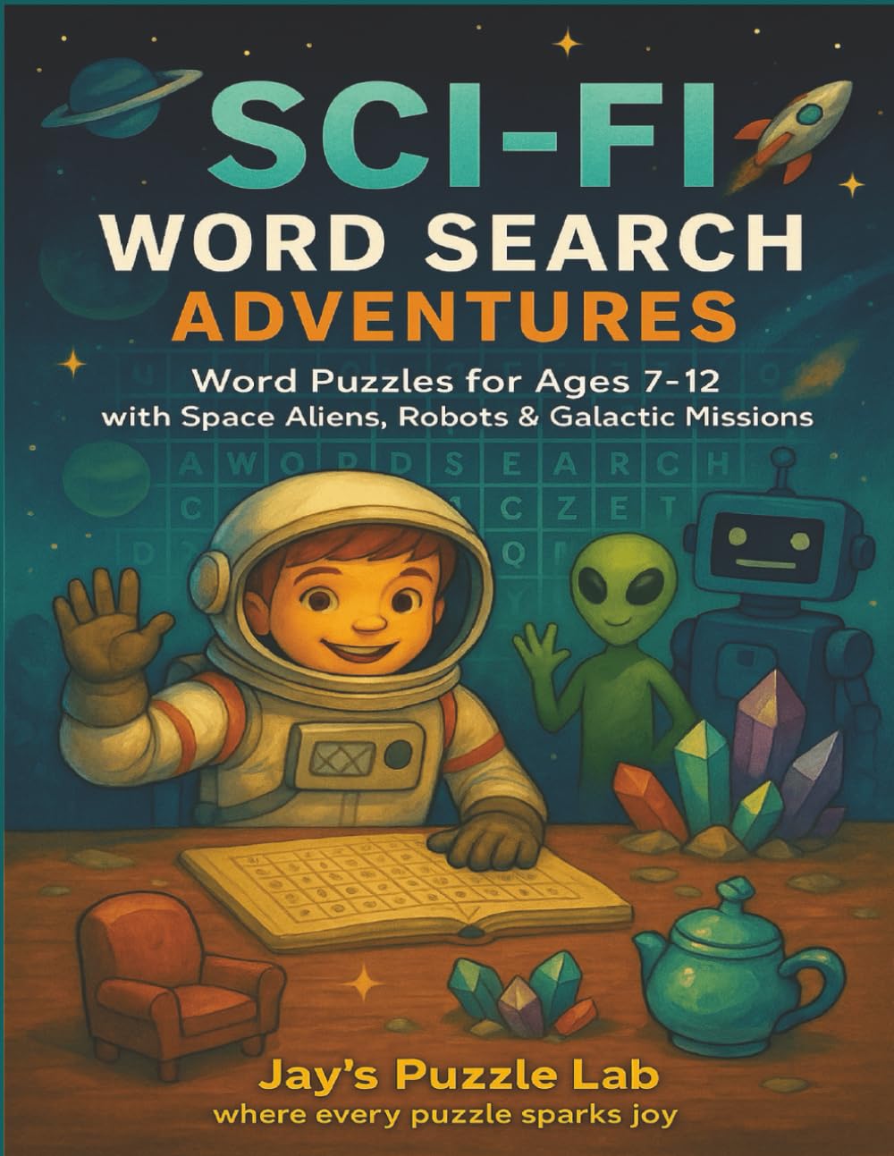 Sci-Fi Word Search Adventures: Word Puzzles for Ages 7-12 with Space Aliens, Robots and Galactic Missions (Word Search Adventures Series for Kids Aged 7-12)