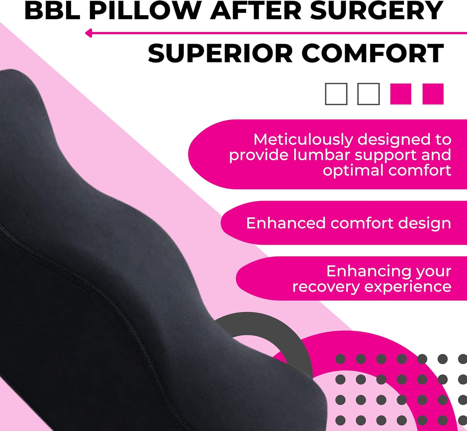 BBL Pillow After Surgery Lifting Cushions, Comfortable Butt Cushion for Long Sitting with Female Urinal and Small Drawstring Bags, Brazilian Butt Lift Pillow After Surgery Seat Cushion