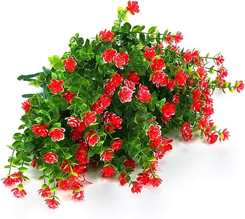 Miniatura 13 de Flores artificiales, arbustos de boj artificiales para exteriores, resistentes a los rayos UV, plantas verdes de plástico sintético para colgar