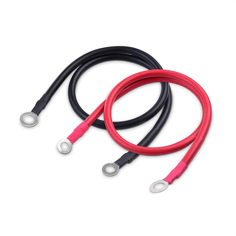 Cabo de bateria para inversor Cable Matters 6 Gauge com terminais de anel – 60,96 cm, preto e vermelho