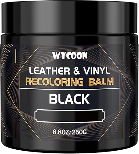 WYCOON Leather Recoloring Balm & Color Restorer | Black Leather Dye, Paint & Repair Kit for Furniture, Couches, Car Seats, Shoes| Restore Faded & Scratched Surfaces