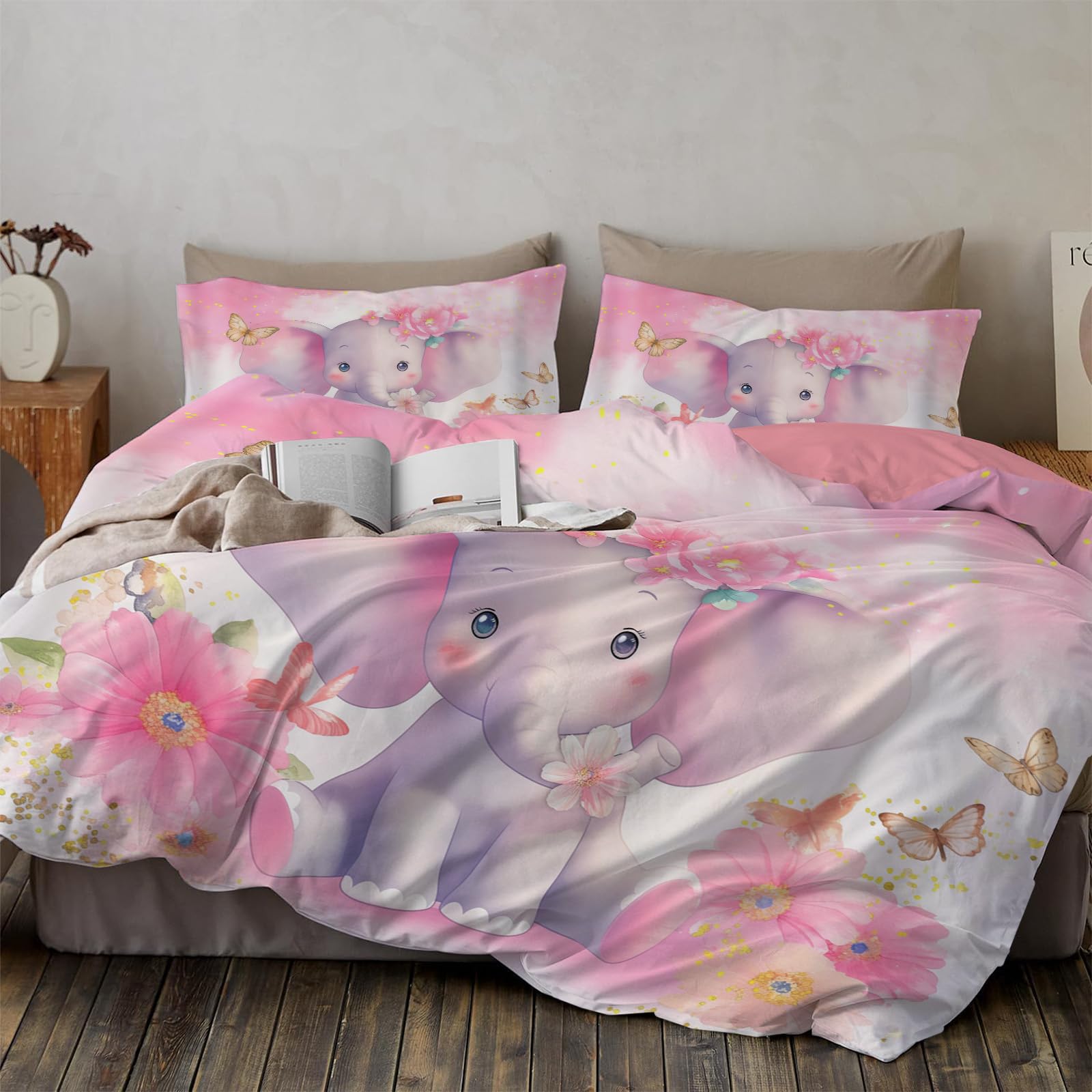 Parure de lit 140x200 avec fermeture éclair pour chambre cocooning