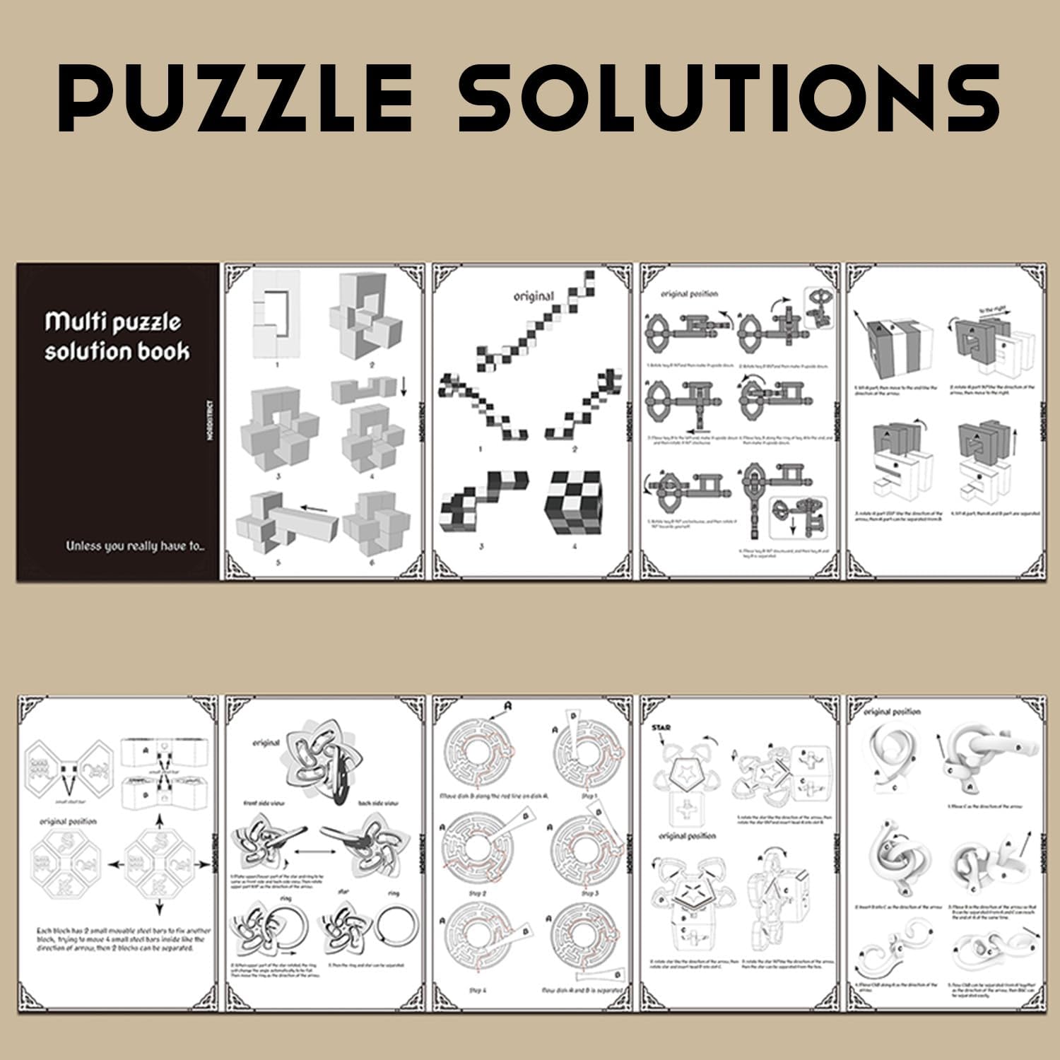 9PCS Metal Brain Teaser Puzzle Set – 9 Brain Teaser Puzzles with Display Rack, 3D Logic Puzzle Games for Adults & Teens, Fun Gift for Birthday, Christmas & Family Party