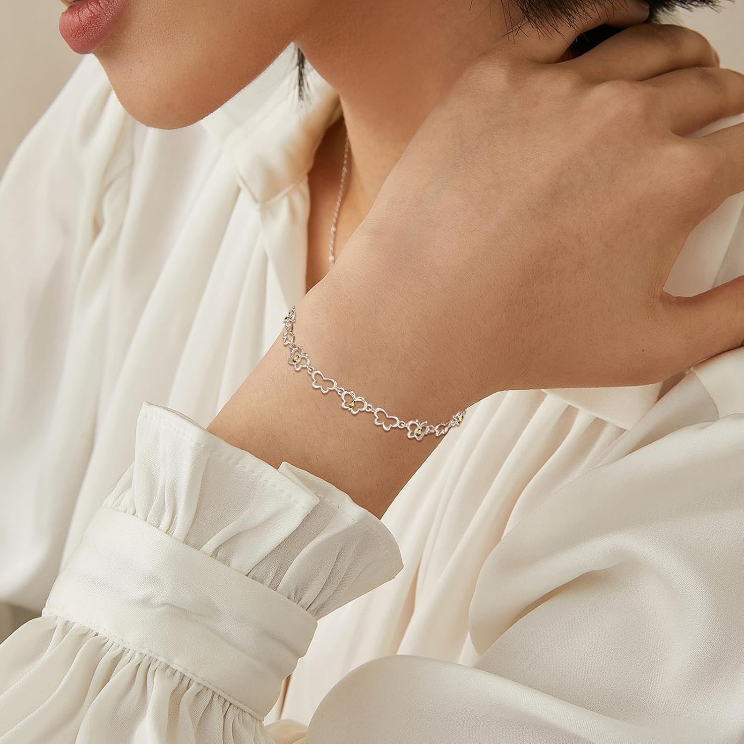 PRAYMOS Butterfly Bracelet 925 Sterling Silver Bracelets for Women Adjustable Bracelet Peridot August Birthstone Bracelet Butterfly Jewelry Gifts … - Image 4