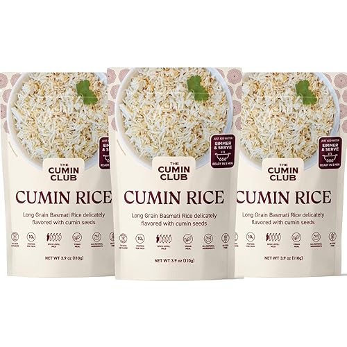 The Cumin Club Arroz basmati, listo para comer, arroz, arroz instantáneo, delicioso, apto para microondas, fácil de preparar, fácil de cenar (1