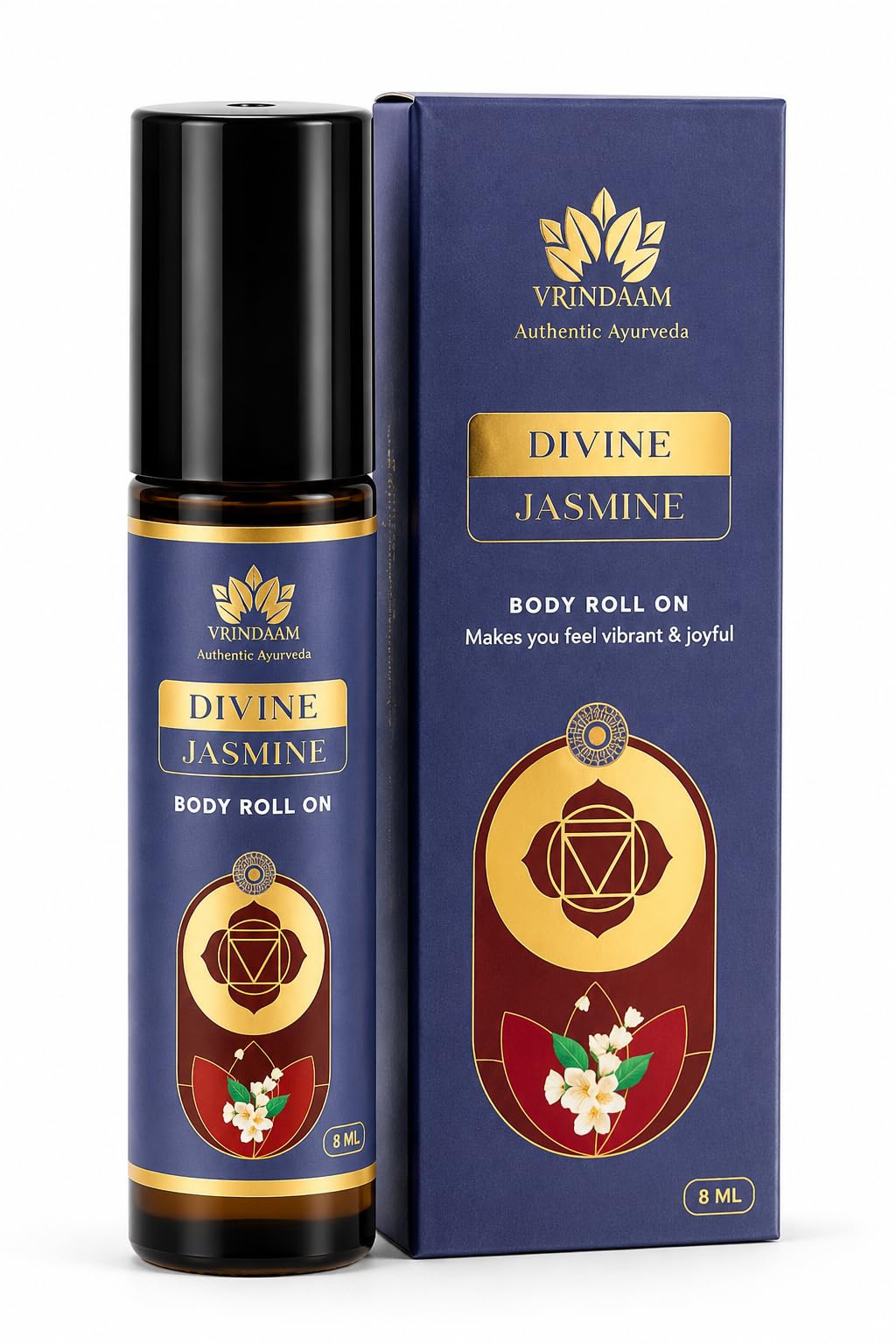 Vrindaam Divine Jasmine Premium Body Roll On With Exotic Fragrance | Helps To Reduce Depression & Elevates Mood | Paraben- Free & Long Lasting Deodorant- 8 ML-image-26