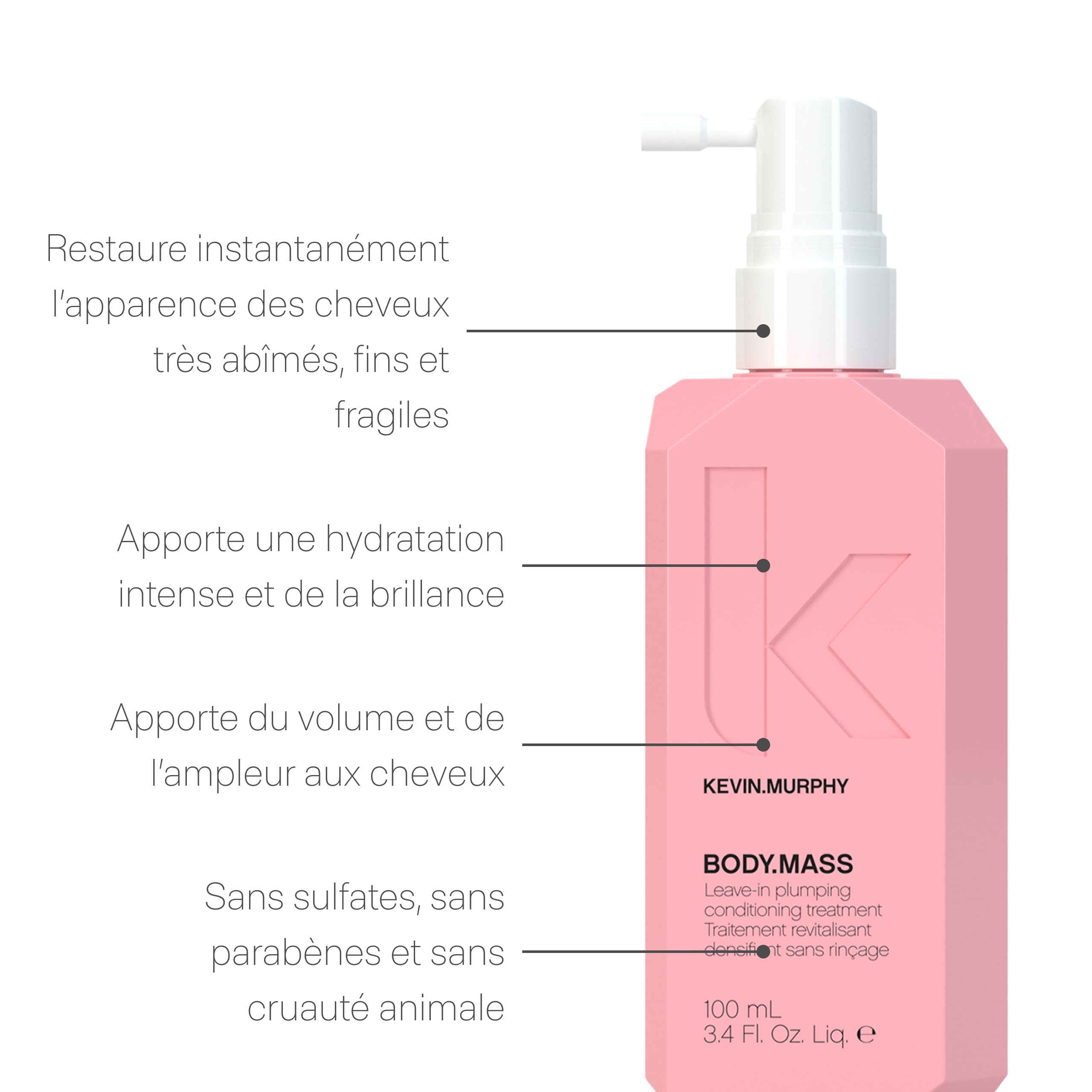Kevin.Murphy Body.Mass Leave-In Conditioner, 100ml | Leave-In Conditioner für Feines & Geschädigtes Haar, Volumen mit Oleanolsäure, Baobab & Acai, Sulfatfrei