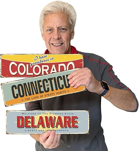 Miniatura 27 de SmartSign Letrero de metal vintage con texto en inglés "The Lone Star State" de 4 x 14 pulgadas, aluminio inoxidable de 40 mil con abrigo Texas