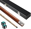 POWERGLIDE One 2-Piece Snooker Pool or Billiard Cue Case & Chalk Set | Ash Wood Cue, Hard Case & Green Chalk | Brass joint | Full Size 57' | 9.5mm tip