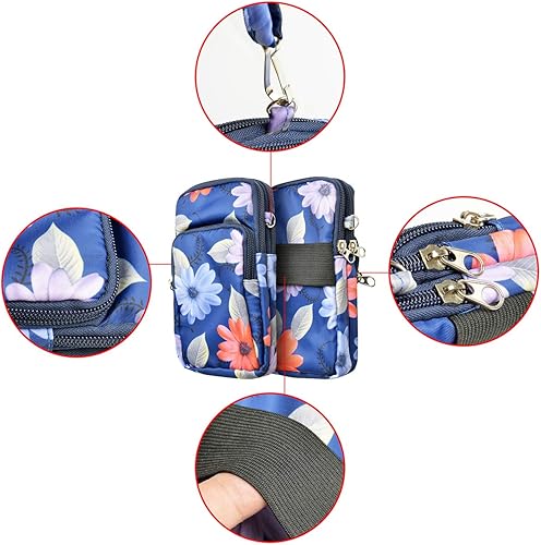 Miniatura 2 de Bolsa deportiva para correr al aire libre, a prueba de sudor, con correa para llevarla en el brazo y correa para el hombro o llevarla cruzada,