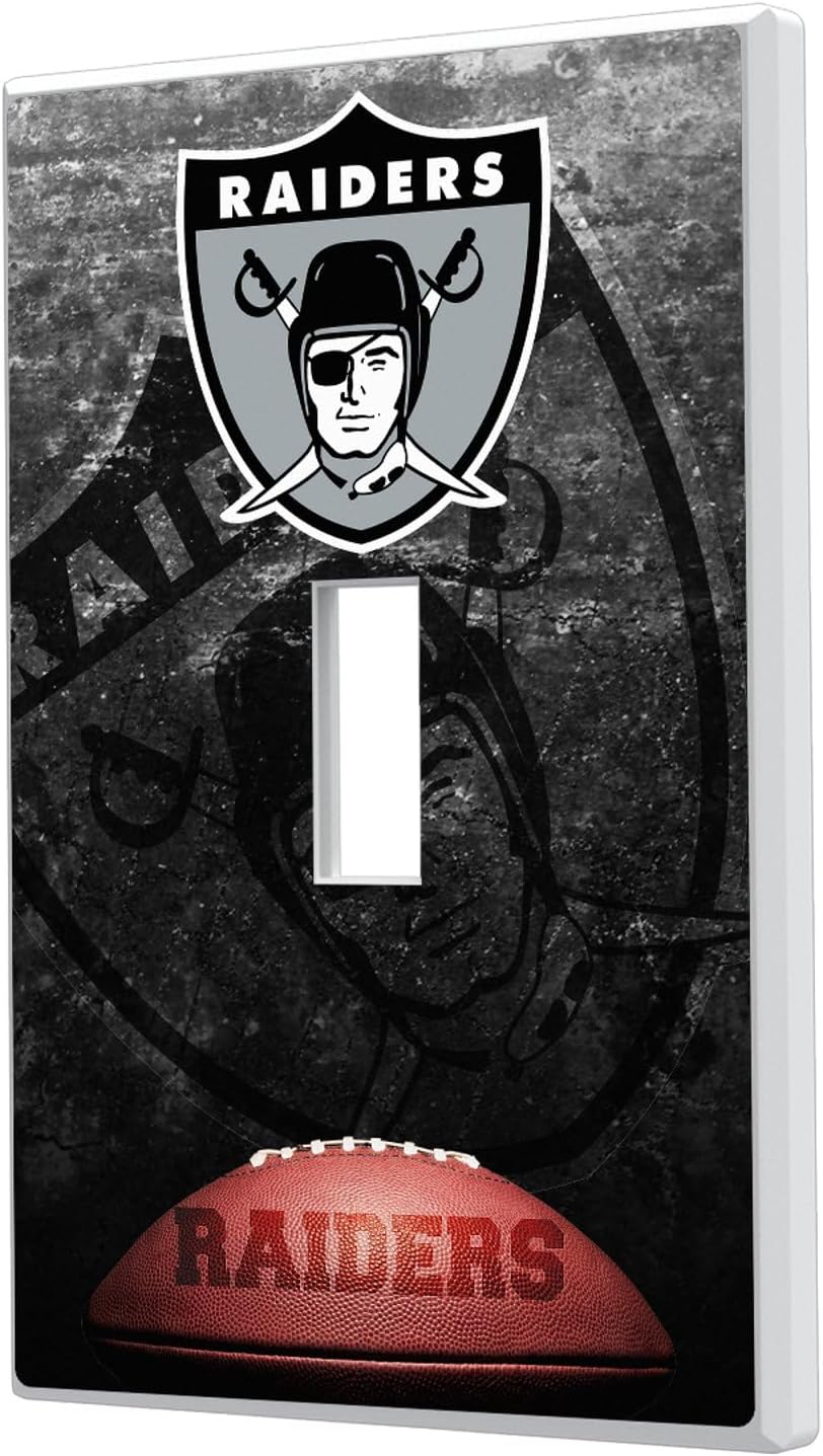Oakland Raiders Legendary Design Single Toggle Lightswitch Plate
