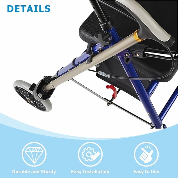 Cane Holder for Rollator, Walker, Knee Scooters - Universal Crutches Stick Bracket Accessories, Fits for Round Tube 0.96 Diameter