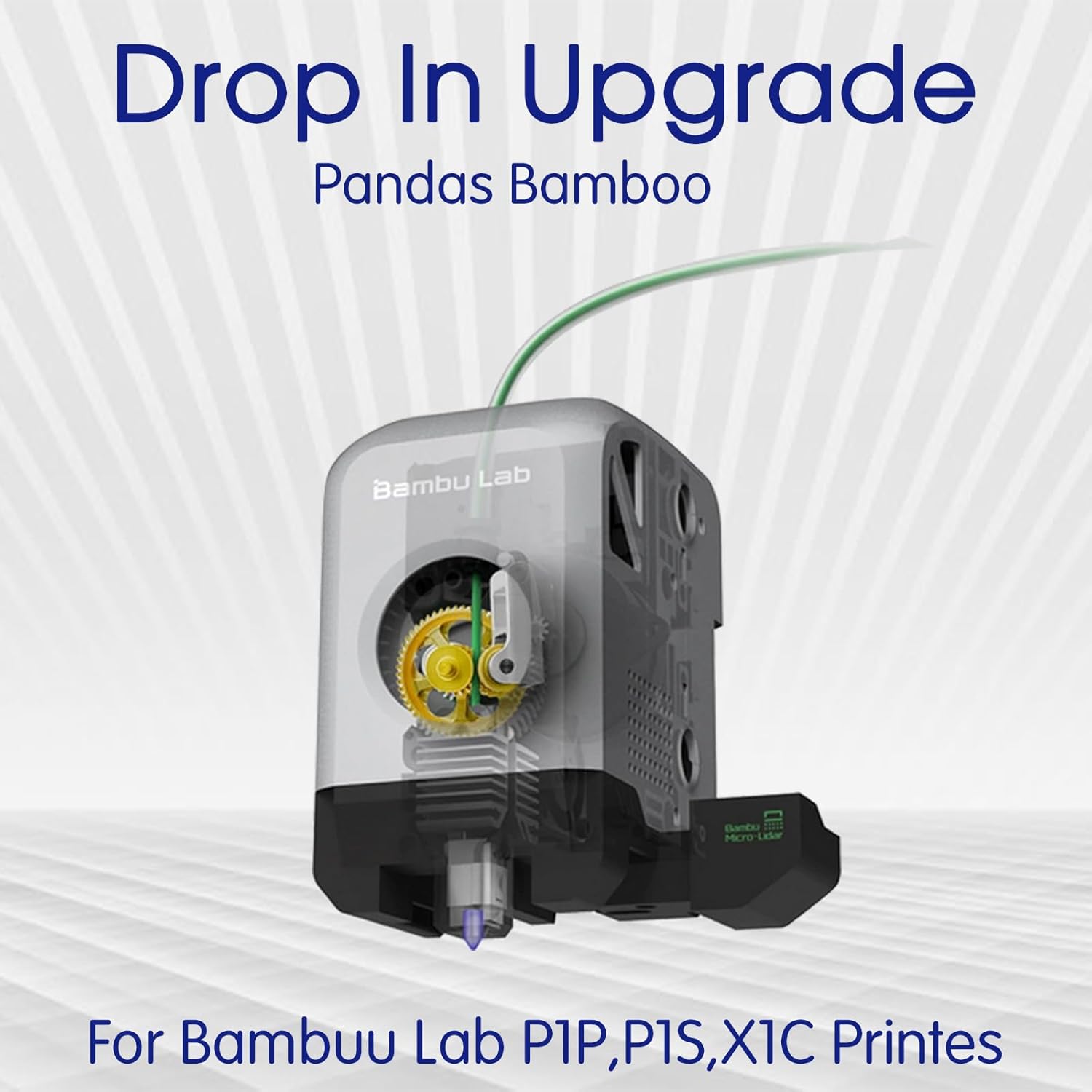Panda Claw, Extruder Gear Assembly for Bambu-Lab X1C P1P P1S 3D Printers, Golden RNC Nano-Coated Extruder Gear, Smoother and More Even Flow, Golden